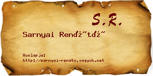 Sarnyai Renátó névjegykártya
